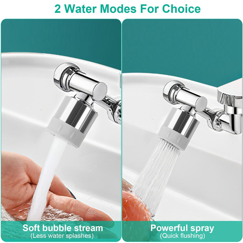 Aérateur de robinet rotatif universel à extension de robinet avec 2 modes d'eau