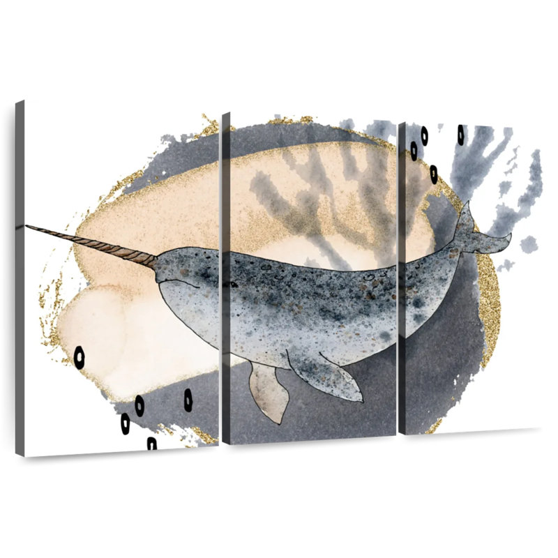 Brampt Boho Style Narwhal, 28" H x 45" W