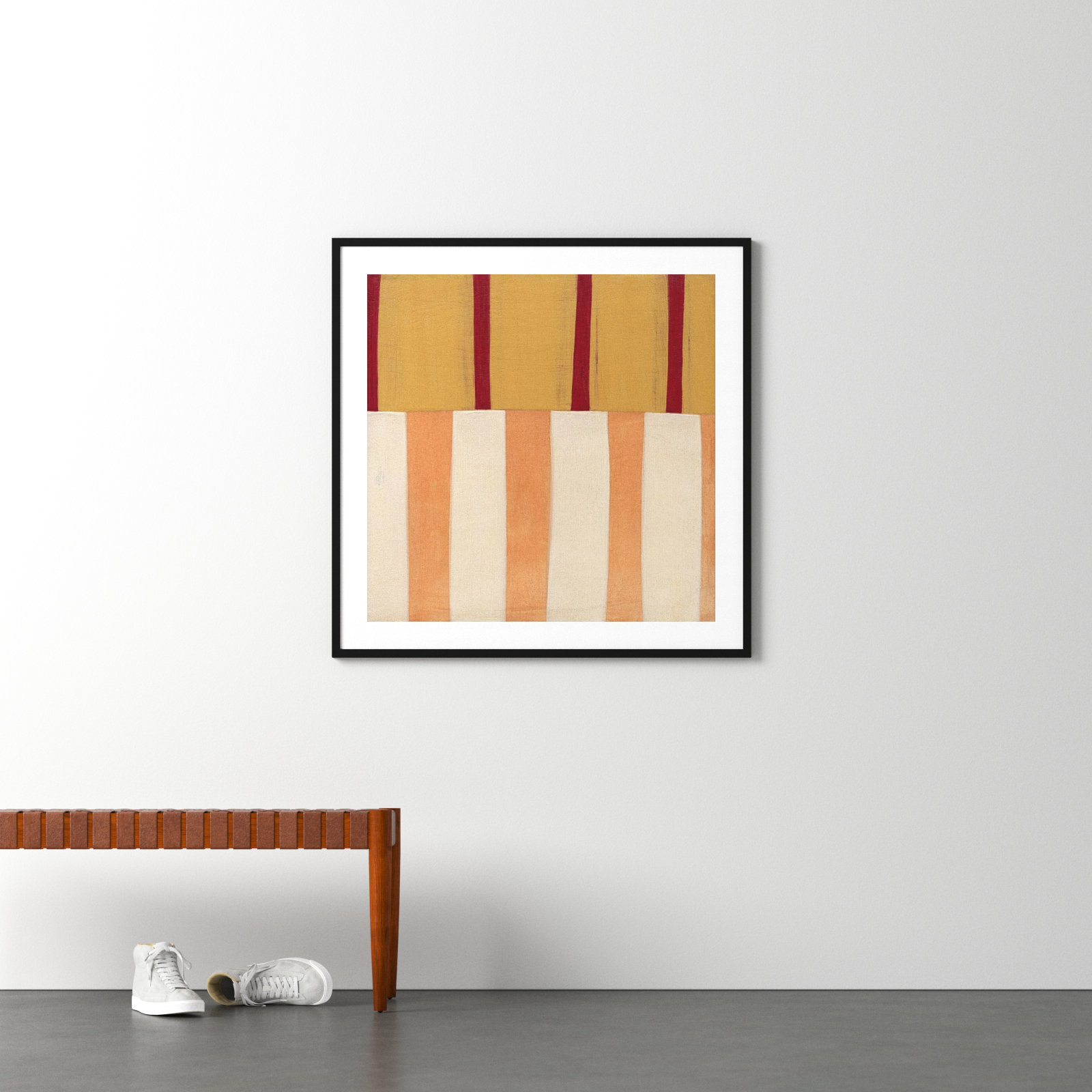 Broken Stripes 3 by Laura Nugent, Black, 41" H x 41" W x 1" D