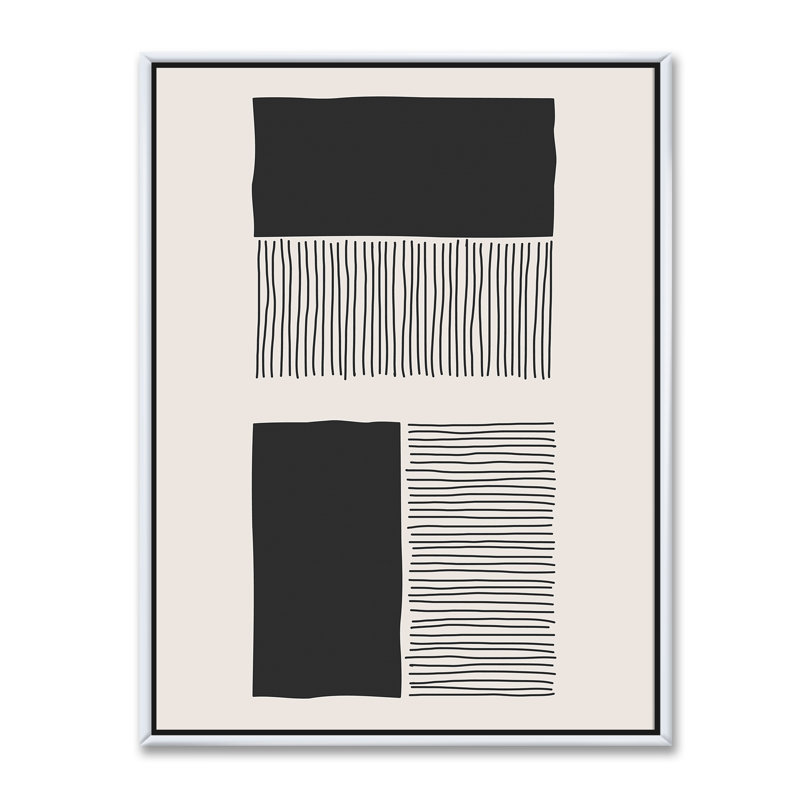 Minimal Geometric Lines and Squares VII - reproduction sur toile, H 32 po x l 24 po x P 1 po, Toile blanche encadrée