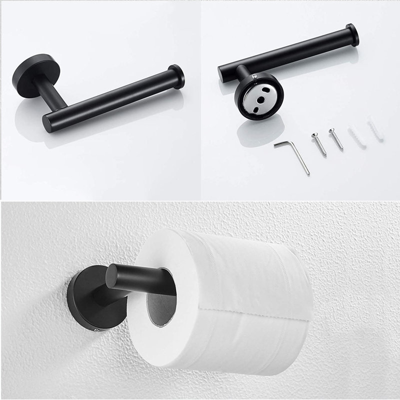 Wall Mount Toilet Paper Holder, Matte Black