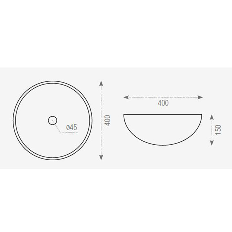RITA & LOLA Home 400mm L x 400mm W Porcelain Circular Sink