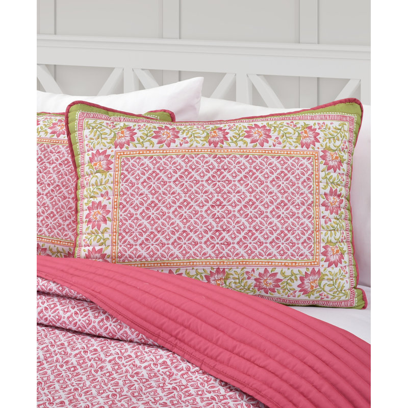 Sienne 3 pièces Ensemble de courtepointe rose, Courtepointe pour lit simple + 1 taie décorative 