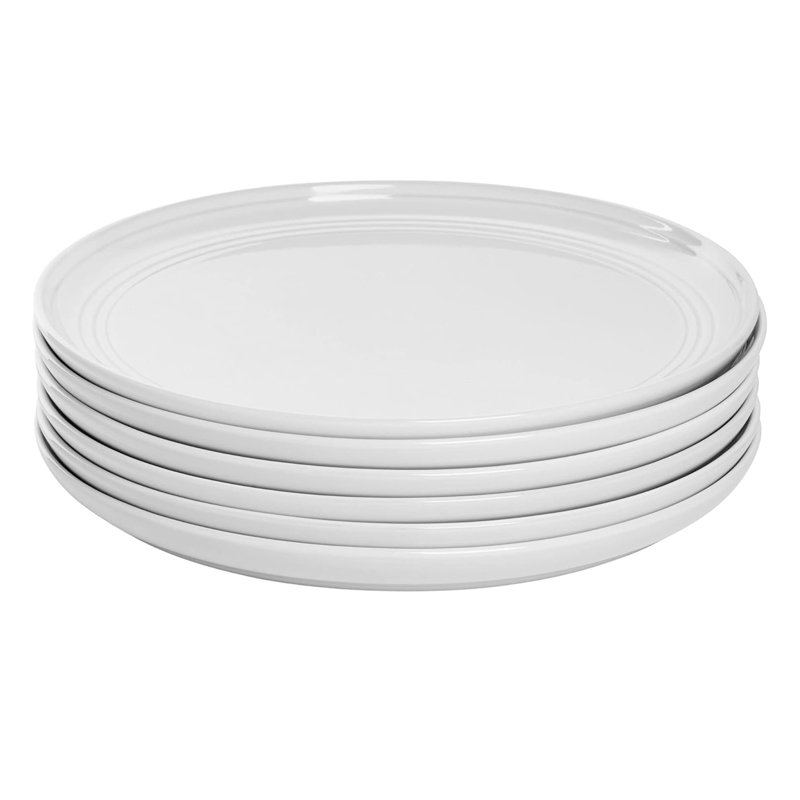 Ensemble de 6 assiettes, assiettes en céramique blanches de 8 pouces, mini assiette de service en porcelaine pour le gâteau, le pain, la salade, le goûter
