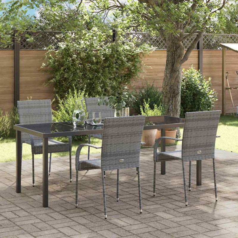 Patio Dining Set with, 5, 73 cm H x 200 cm W x 80 cm D, 4
