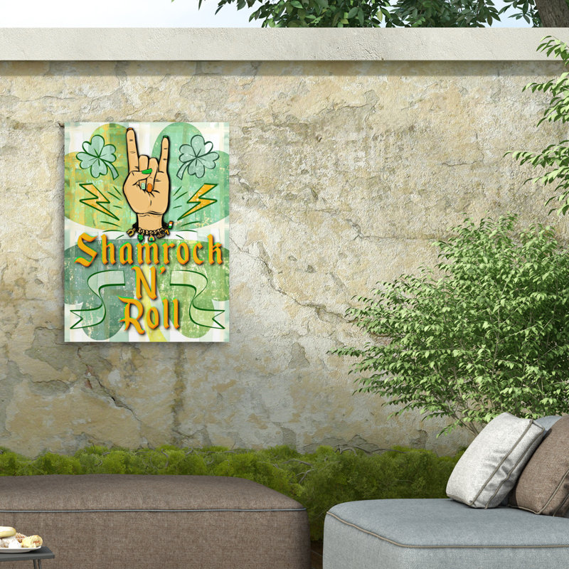 Toile d'extérieur Jess Stempel Shamrock N Roll, 14" H x 19" W