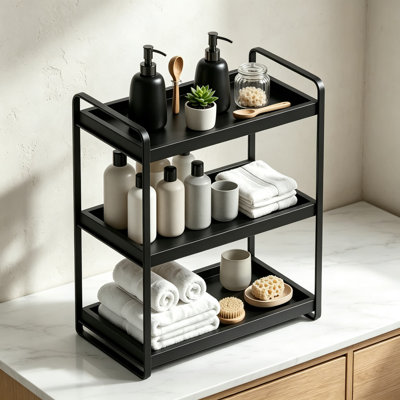 Bathroom Counter Organizer, Wood Vanity Skincare Organizer and Storage Shelf for Bathroom, Kitchen, Dresser, Makeup and Toothbrush Holder