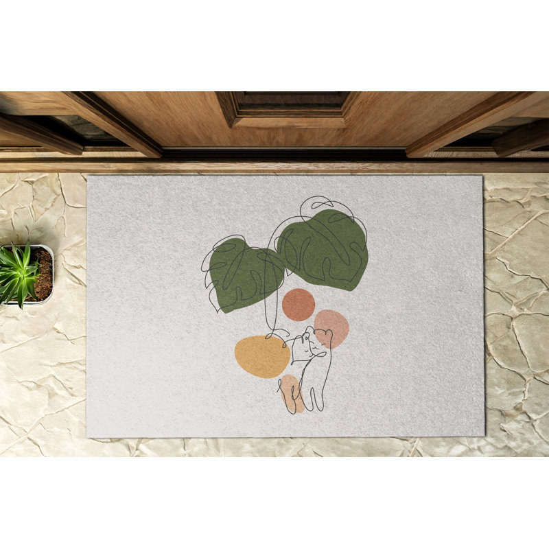 Non-Slip Floral Outdoor Doormat