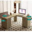 Bureau en L, bureau d'ordinateur avec tiroirs, bibliothèque, bureau d'angle moderne, bureau à domicile, bureau d'écriture en L, bureau d'ordinateur de coin avec rangement-134544147