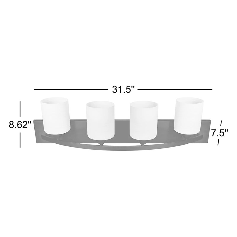 Éclairage de salle de bain à 4 lumières à intensité variable, Noir mat