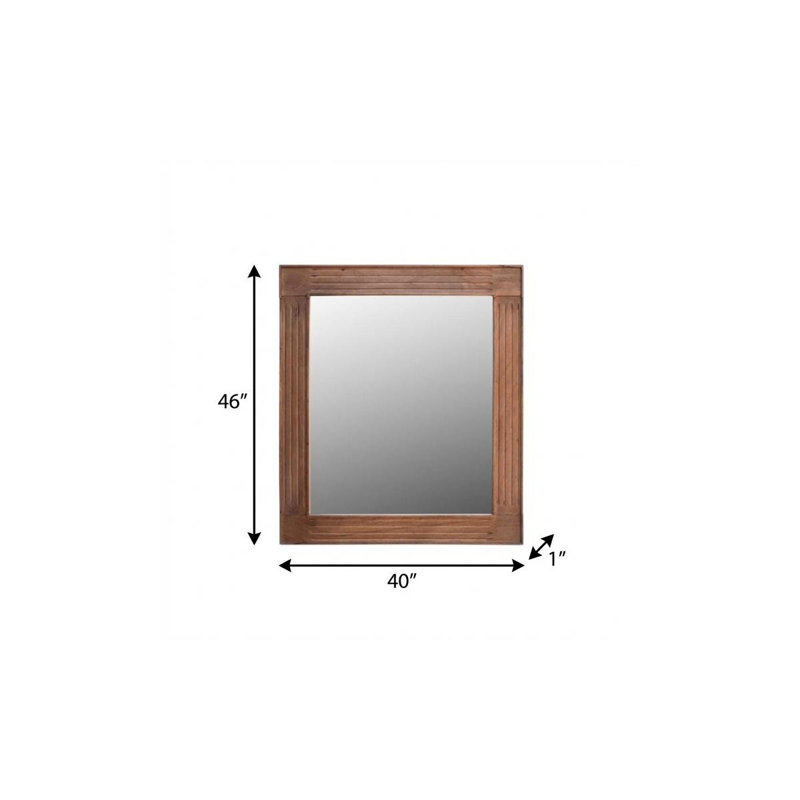 46" Brown Dresser Solid Wood Mirror