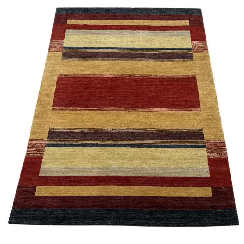 Clivens Solid Colour Wool Hand Woven 160cm X 230cm Area Rug