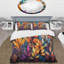 Feuillage multicolore vibrant - ensemble de housse de couette Abstract Botanicals - microfibre de polyester-843018949