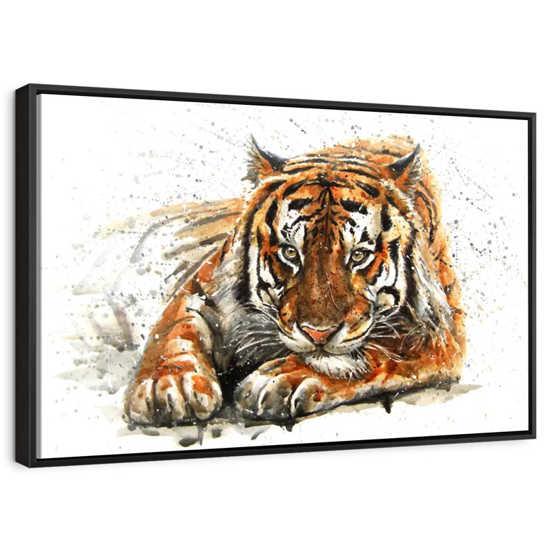Lounging Bengal Tiger, 13" H x 19" W