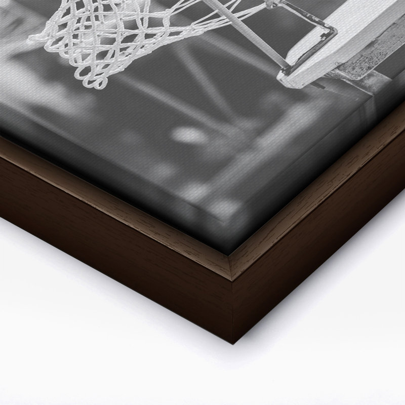 Panier de basketball, Canvas, 11"H x 14"W, Brown Framed