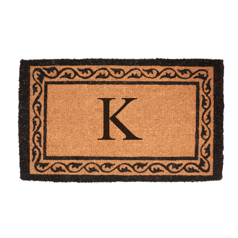 Monogram Mat Outdoor Doormat, 1'10" x 3', K