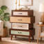 Commode décorative 4 tiroirs l 26 po avec tiroirs à motif mixte Cayden