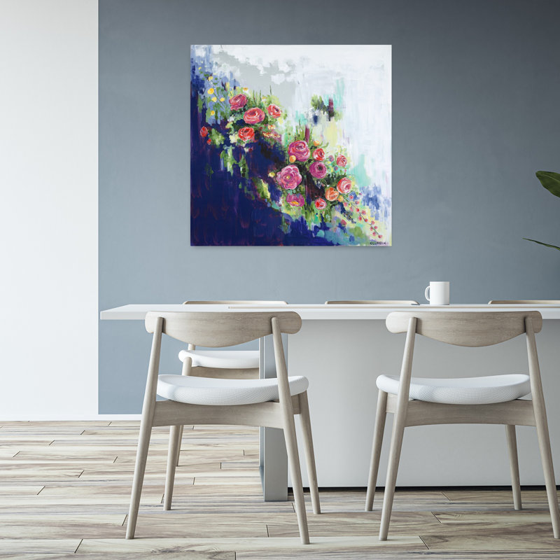 The Dance, art floral contemporain, H 32 po x l 32 po