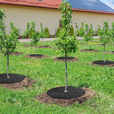 6 Pack Tree Mulch Ring, Reusable Rubber Mulch Mat, Heavy Duty Round Tree Weed Barrier Mat for Landscaping Weed Grass Control Root Protection