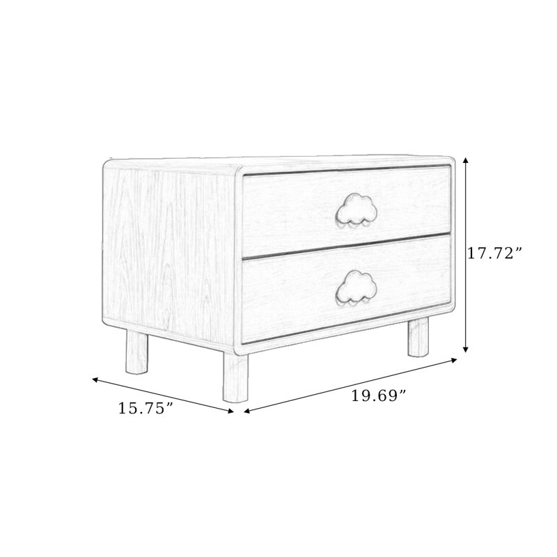 Table de bout Modern, H 17,72 po x l 19,69 po x P 15,75 po