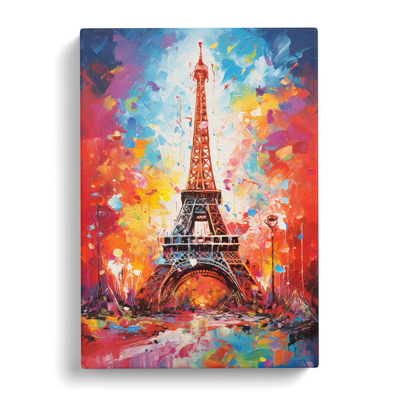 Eiffel Tower Action Painting No.2 - Print, 60cm H x 40cm W x 3cm D