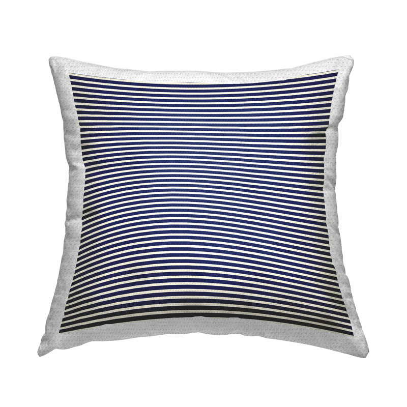 Coussin d'extérieur moderne à motif de rayures noires modernes par Amy Brinkman