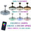 Ventilateur de plafond 42 "en cristal avec lumière DEL et haut-parleur Bluetooth pour chambre à coucher et salon