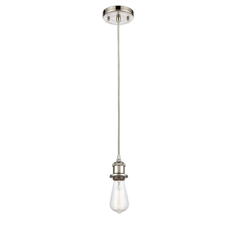Luminaire suspendu à 1 lumière Naswith, Ampoule DEL 6 watts Vinage, Nickel poli