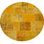 Tapis éclectique rond jaune patchwork 5 x 5 pour maisons classiques modernes