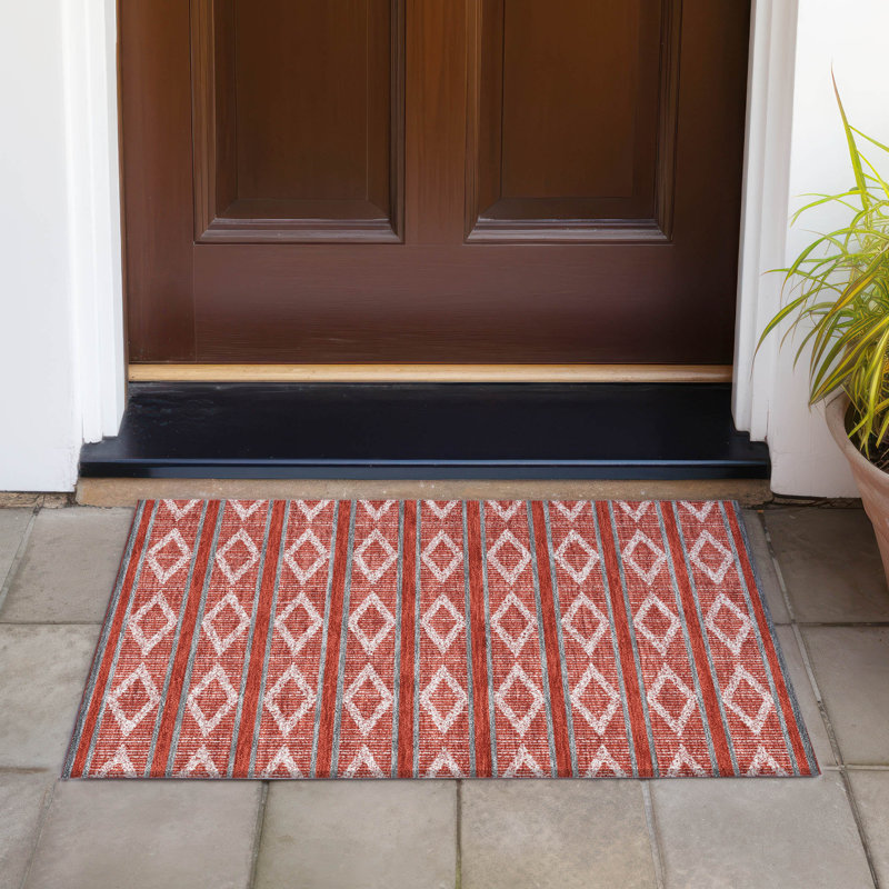  Tapis mauve intérieur / extérieur lavable à la machine ACN1029, Rectangle 1 pi 8 po x 2 pi 6 po