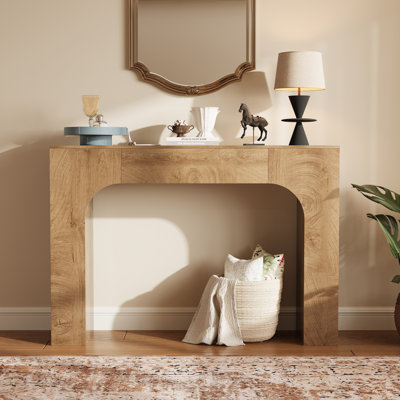 63" Farmhouse Console Table for Entryway, Slim Narrow Hallway & Foyer Accent Table, Wooden Sofa Table for Behind Couch, Living Room, or Small Spaces