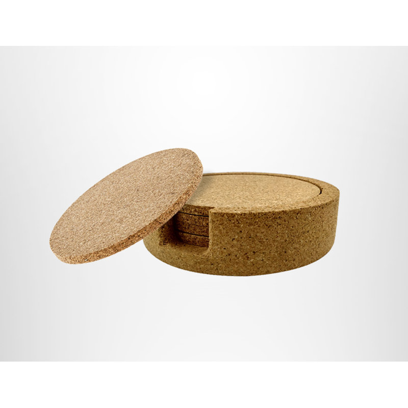 Ensemble de sous-verres avec support Corky