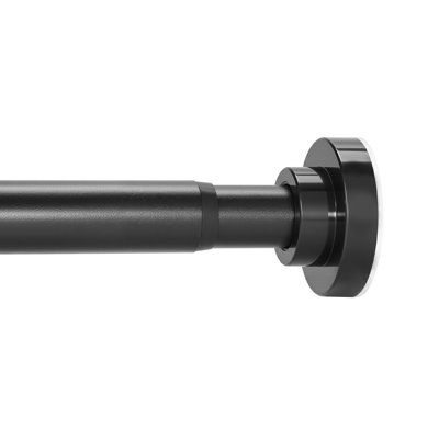 Shower Curtain Rod Adjustable Tension Rod 28-76 in Stainless Steel Black