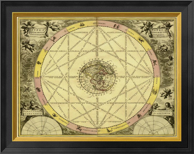 « maps of the célestes : typhus aspec », reproduction d’impression encadrée, H 11 po x l 14 po x P 1 po