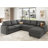 Chasidi U-Shaped Sectional Sofa Bed Pull Out Sleeper Couch With Storage Chaise-2117907378