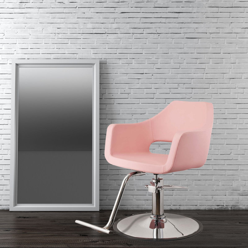Fauteuil de salon en similicuir Remsen, Rose
