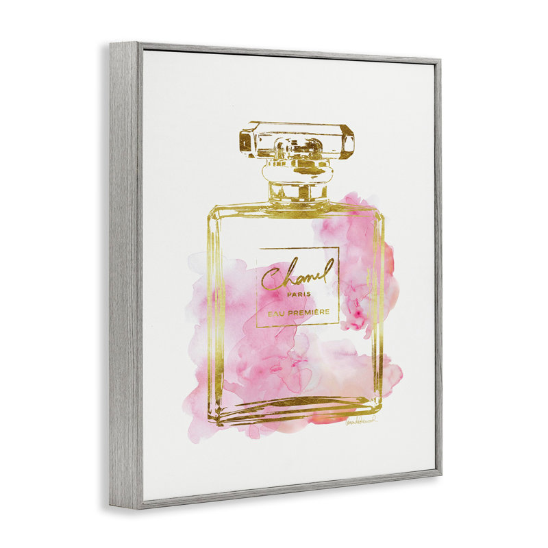 'Perfume Bottle' Graphic Art Print, 30" H x 24" W x 1.5" D, Farmhouse Grey Framed Giclee