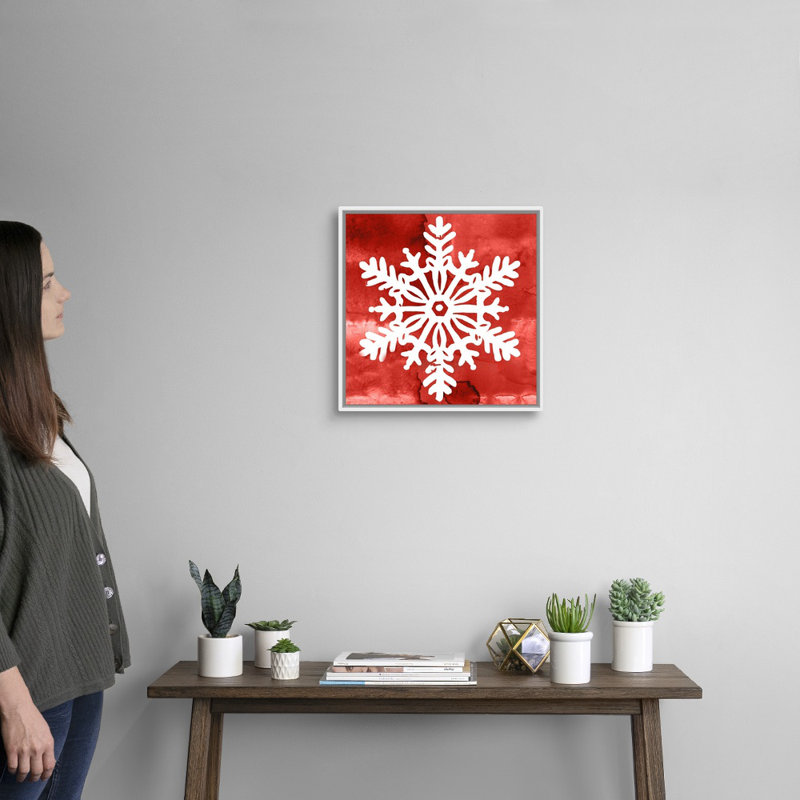 « Nordic Snowflake III », reproduction d’art sur toile, Cadre blanc, H 18 po x l 18 po x P 1,75 po