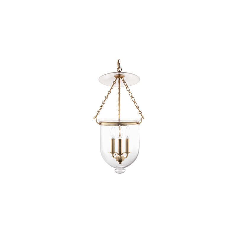 Hampton 3 - Light Single Pendant, Aged Brass, Plain