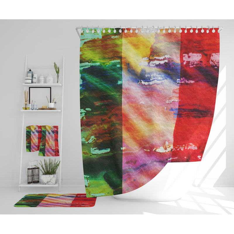 Netram Polyester Shower Curtain Set
