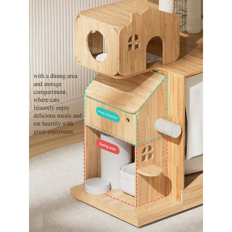 Solid Wood Multi-Functional Creative Cat Tree