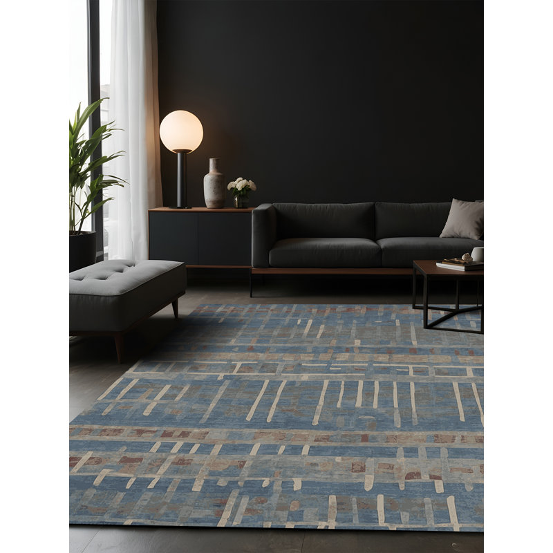 Tapis gris soyeux et moelleux, Carré 6 pi