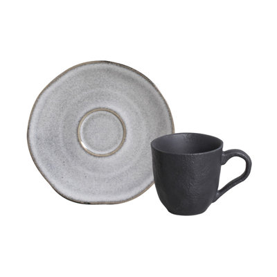 Tasse à café espresso et soucoupe en céramique 4,1 oz - Passe au micro-ondes, au four et au lave-vaisselle