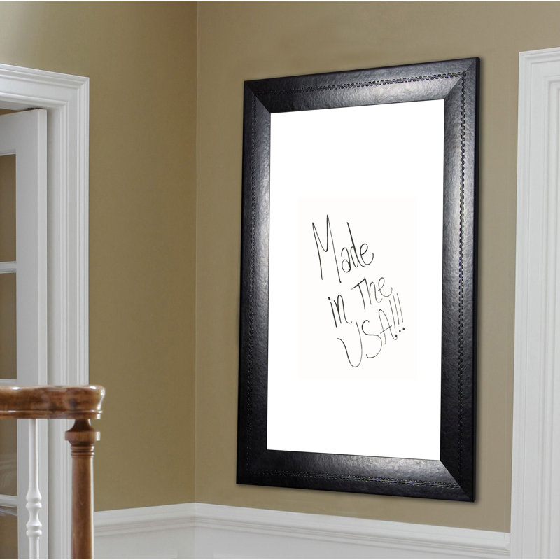 Tableau effaçable à sec mural en cuir cousu, 29,75 po x 89,75 po