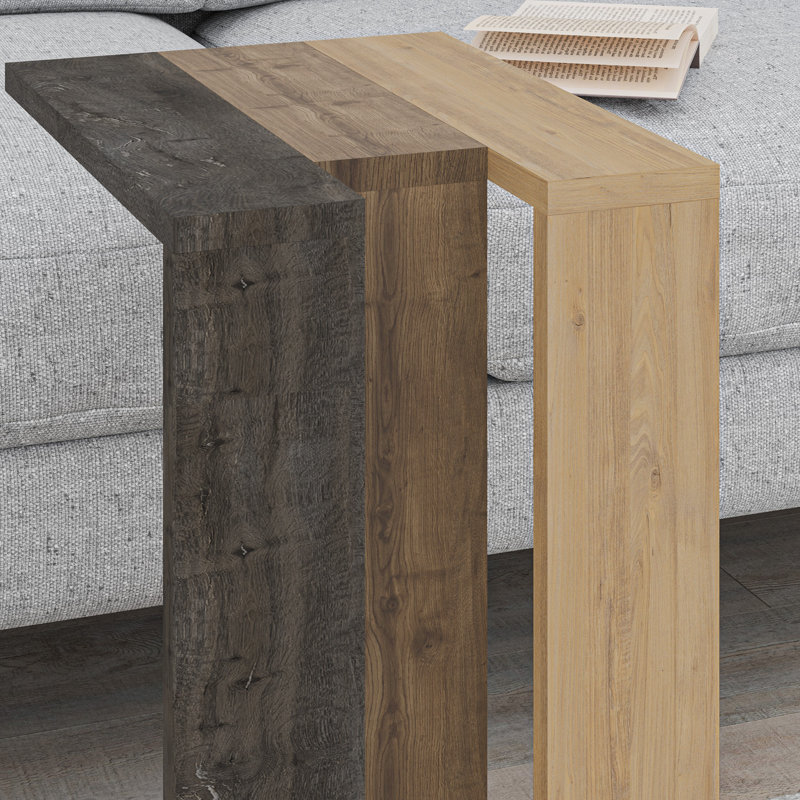Madelyn Modern Compact C Shape Side Table, Dark Coffee/Dark Oak/Sapphire Oak