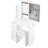 29.2" Small Size Left Bedside Cabinet Vanity Table   Cushioned Stool, 2 AC 2 USB Power Station, Hair Dryer Bracket, Extra Large Touch Control Sliding LED Mirror, Tri-Color Switching, Brightness Adjust