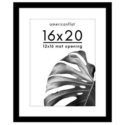 Cadre pour affiche - Cadre photo en bois avec passe-partout et housse en plexiglas