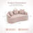 Curved Loveseat Sofa With 3 Throw Pillows