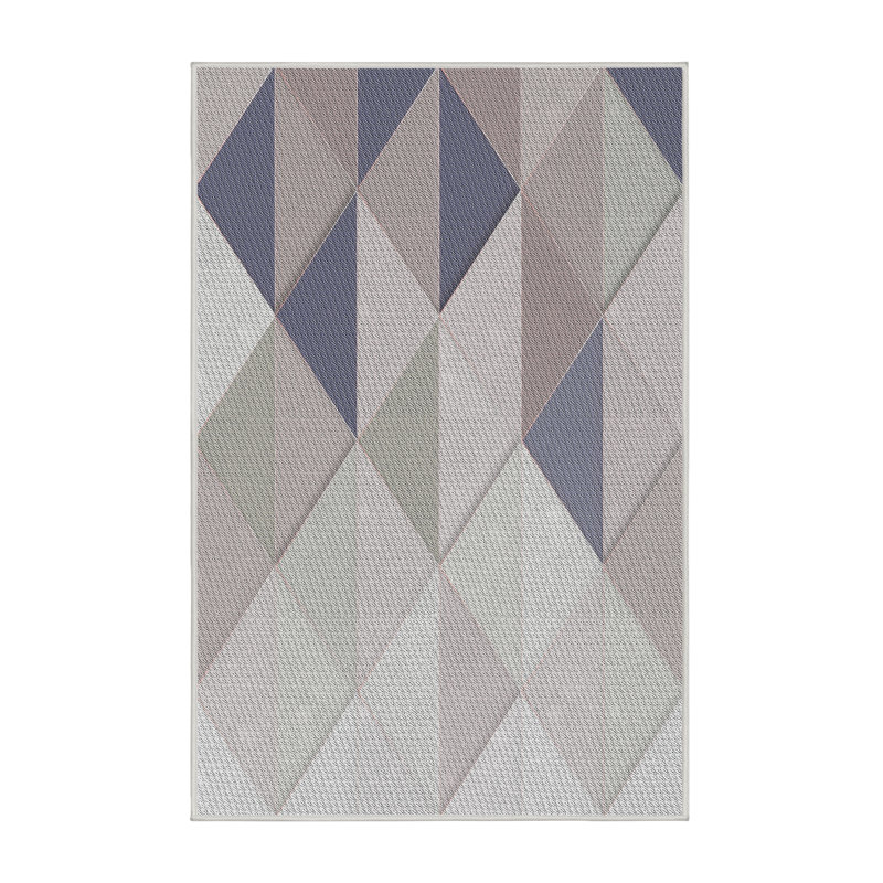 Tapis vert/gris à motifs Oralie, Rectangle 2 pi x 5 pi