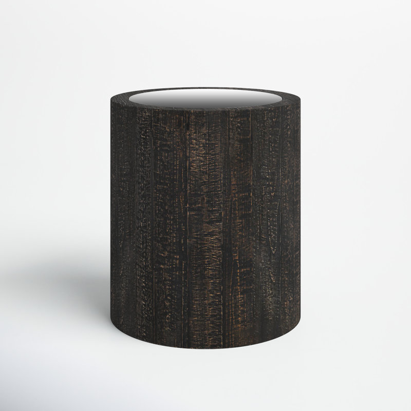 Mirrored Glass Top End Table